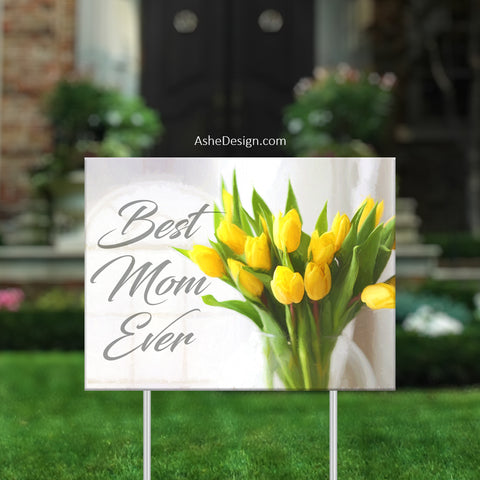 Lawn Sign 18x24 - Lawn Bouquets - Yellow Tulips
