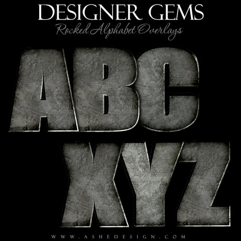 Designer Gems - Rocked Alphabet Overlays