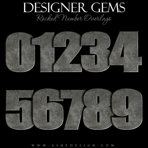 Designer Gems - Rocked Number Overlays