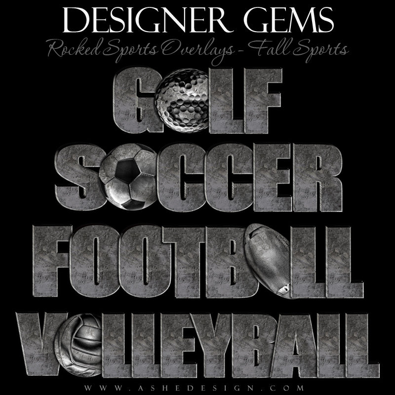 Designer Gems - Rocked Sports Overlays - Fall Sports