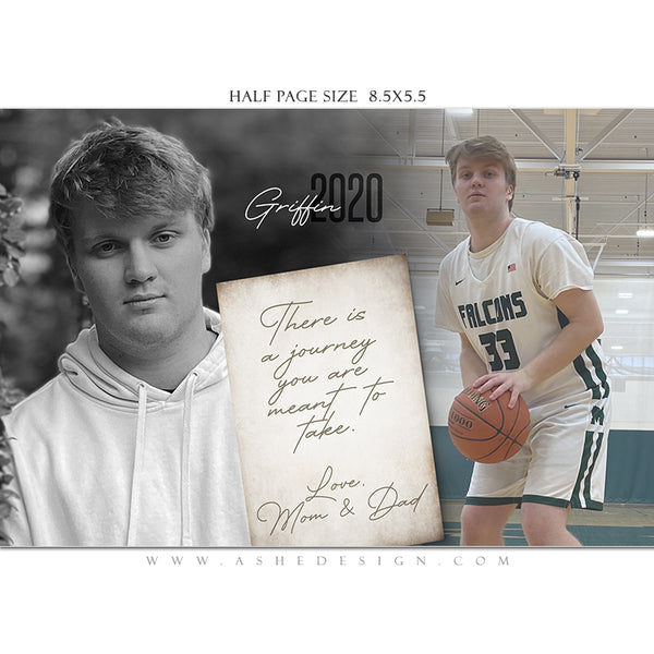 Ashe Design | Senior Yearbook Ad | Photoshop Templates | Half Page