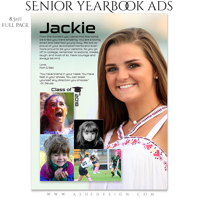 Senior Yearbook Ads for Photoshop | Through The Years – AsheDesign
