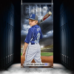 3x6 Amped Sports Banner - Stormy Lights Baseball Template For Photoshop