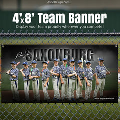 4x8 Team Sports Banner - In The Shadows Baseball Template For Photoshop