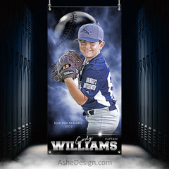 3x6 Amped Sports Banner - Electric Explosion Baseball Template For Photoshop