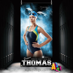 3x6 Amped Sports Banner - Electric Explosion Swim