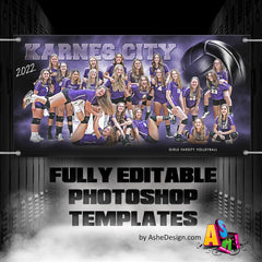 3x6 Team Sports Banner - Electric Explosion Volleyball