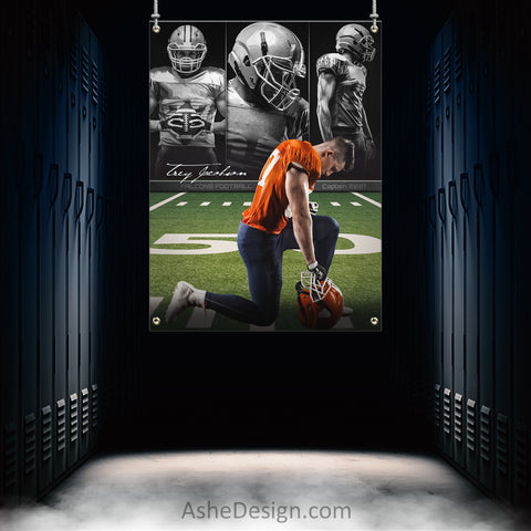 3'x4' Amped Sports Banner - Faded Triptych Football
