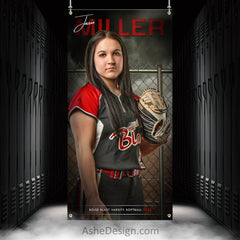 3x6 Amped Sports Banner - Fenced In Softball Template For Photoshop