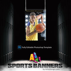 2'x3' Sports Banner - Floodlights Sports Template For Photoshop