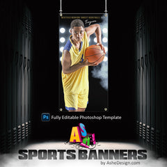 2'x4' Multi Sport Banner - Floodlights Sports Template For Photoshop