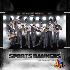 3'x5' Multi Sport Team Banner - Floodlights Sports Template For Photoshop