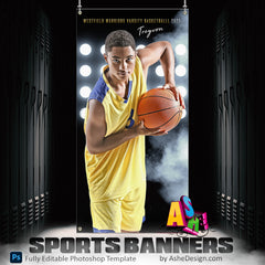 3'x6' Multi Sport Banner - Floodlights Sports Template For Photoshop