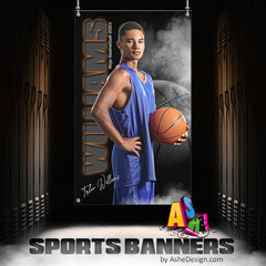 3'x5' Amped Sports Banner - From The Shadows Basketball Sports Banner Template For Photoshop