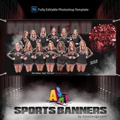 3x6 Cheer Team Banner - From The Shadows Cheerleading Banner Template For Photoshop