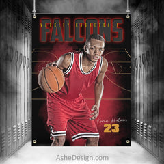 3'x4' Amped Sports Banner - Gold Plated Basketball Template For Photoshop
