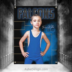 3x4 Amped Sports Banner - Gold Plated Wrestling