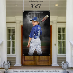 3x5 Amped Sports Banner - In The Shadows Baseball Template For Photoshop