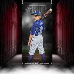 4x8 Amped Sports Banner - In The Shadows Baseball Template For Photoshop