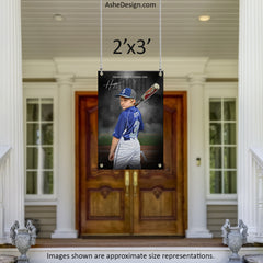 2'x3' Sports Banner - In The Shadows Baseball Template For Photoshop