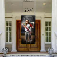 2x4 Amped Sports Banner - In The Shadows Softball Template For Photoshop
