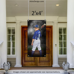 2x4 Amped Sports Banner - In The Shadows Baseball Template For Photoshop
