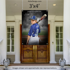 3x4 Amped Sports Banner - In The Shadows Baseball Template For Photoshop