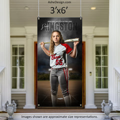3x6 Amped Sports Banner - In The Shadows Softball Template For Photoshop
