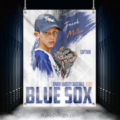 3x4 Amped Sports Banner - Painted Baseball Template For Photoshop