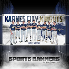 4x8 Team Sports Banner - Painted Baseball Template For Photoshop