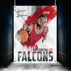 3'x4' Amped Sports Banner - Painted Basketball Template For Photoshop