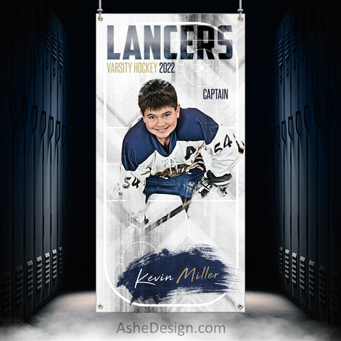 3x6 Amped Sports Banner - Painted Hockey