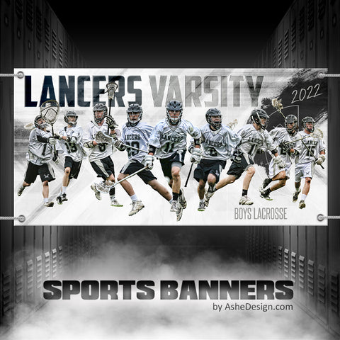 4x8 Team Sports Banner - Painted Lacrosse