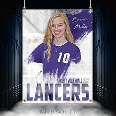 3x4 Amped Sports Banner - Painted Volleyball