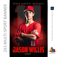 2'x3' Multi Sport Banner - The GOAT Template For Photoshop