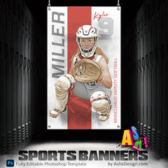 3x5 Softball Banner - Whiteout Softball Sports Banner Template For Photoshop