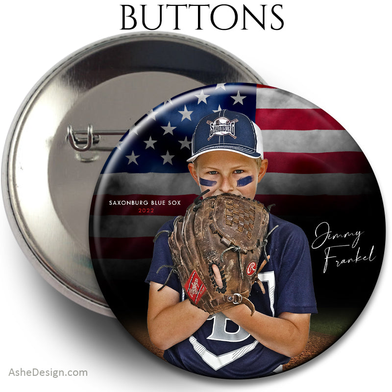 Sports Button - American Smoke Baseball