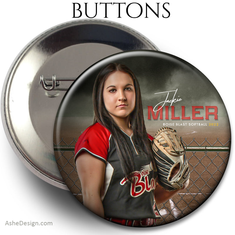 Sports Button - Fenced In Softball
