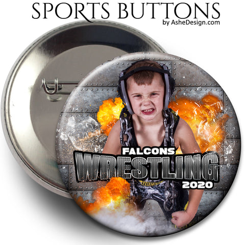Ashe Design Sports Buttons - Molten Wrestling