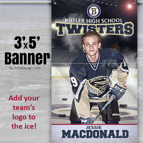 3x5 Amped Sports Banner - Team Branded Hockey