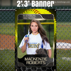 2'x3' Sports Banner - Honeycomb Softball Template For Photoshop