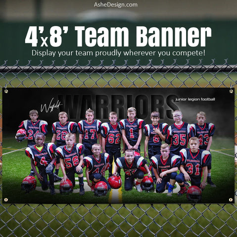Amped Sports Banner 8'x4' - In The Shadows Football