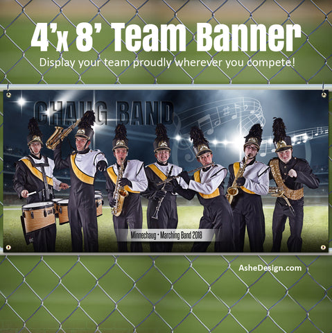 Ashe Design 4x8 Stadium Banner - Stormy Lights Marching Band