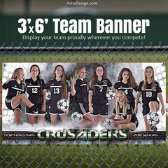 3'x6' Multi Sport Team Banner - Armor Sports Template For Photoshop