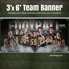 3'x6' Amped Sports Team Banner - Gridiron Template For Photoshop