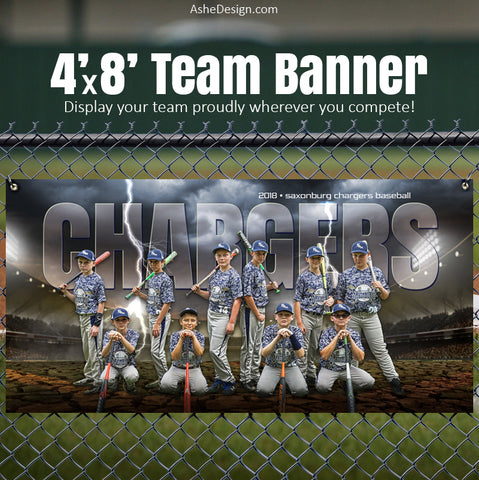 Ashe Design 4'x8' Team Banner - Breaking Ground Baseball - Softball