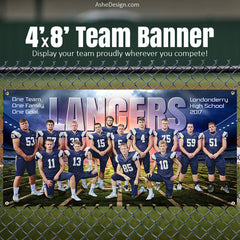 4'x8' Amped Sports Team Banner - Breaking Ground Football Template For Photoshop
