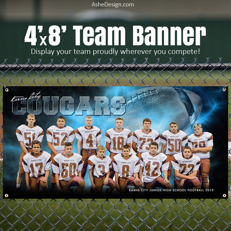 Amped Sports Banner 8'x4' - Electric Explosion Football