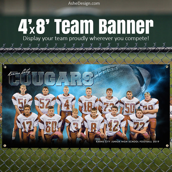 Ashe Design | 8'x4' Amped Stadium Banner | Electric Explosion Football ...