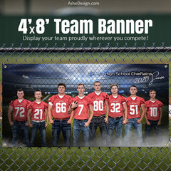 8'x4' Amped Sports Banner - Fenced In Football Template For Photoshop